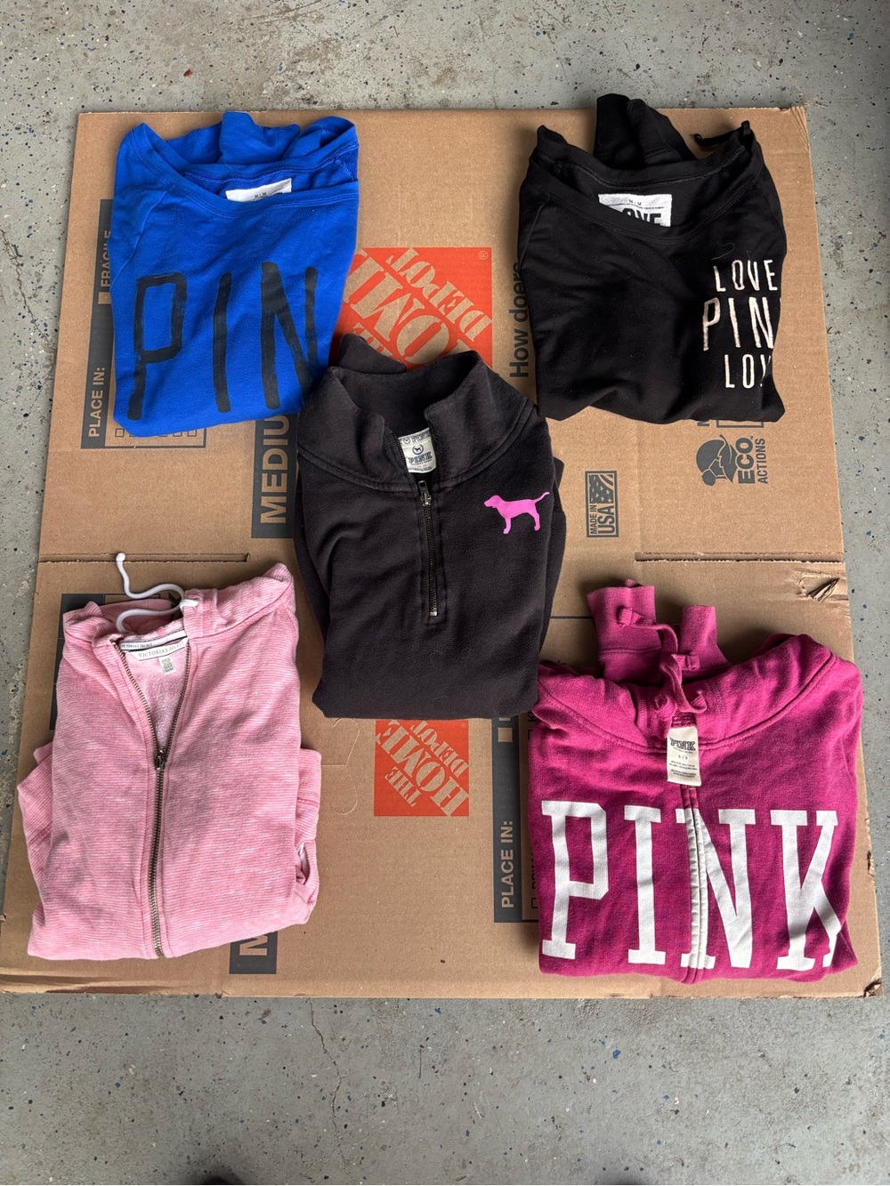 PINK Victoria's Secret Magenta Zip Hoodie with White Logo